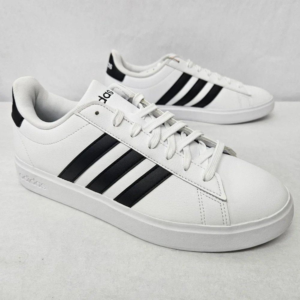 Adidas Grand Court 2.0 Tennis Sneakers GW9195 White Black Mens Size 9.5